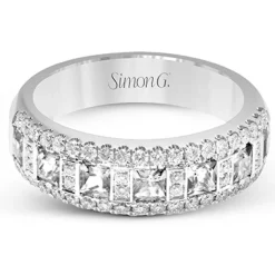 Simon G. Anniversary Ring In 18k Gold With Diamonds New