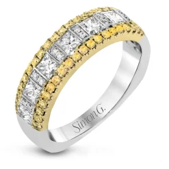 Simon G. Anniversary Ring In 18k Gold With Diamonds New