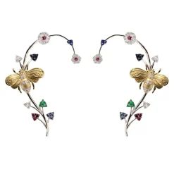 Simon G. Bee Cuff Earrings in 18k Gold with Diamonds New