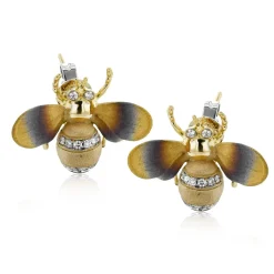 Simon G. Bee Earrings in 18k Gold with Diamonds Sale