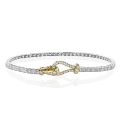Simon G. Buckle Bracelet in 18k Gold with Diamonds Sale