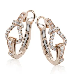 Simon G. Buckle Hoop Earrings in 18k Gold with Diamonds Discount