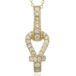 Simon G. Buckle Pendant Necklace in 18k Gold with Diamonds Discount