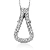 Simon G. Buckle Pendant Necklace in 18k Gold with Diamonds New