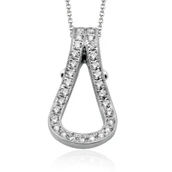 Simon G. Buckle Pendant Necklace in 18k Gold with Diamonds New