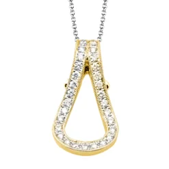 Simon G. Buckle Pendant Necklace in 18k Gold with Diamonds New