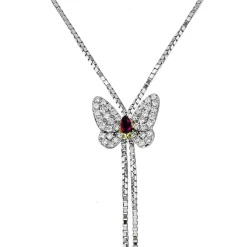 Simon G. Butterfly Bolo Ruby Necklace in 18k Gold with Diamonds Outlet