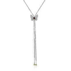 Simon G. Butterfly Bolo Ruby Necklace in 18k Gold with Diamonds Outlet