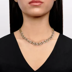 Simon G. Chain Link Necklace in 18k Gold with Diamonds New