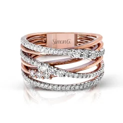 Simon G. Clio Fashion Ring In 18k Gold With Diamonds Fashion