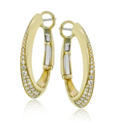 Simon G. Clio Hoop Earrings in 18k Gold with Diamonds Outlet
