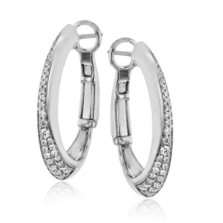 Simon G. Clio Hoop Earrings in 18k Gold with Diamonds Outlet