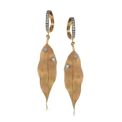 Simon G. Fallen Leaves Earrings in 18k Gold with Diamonds Sale