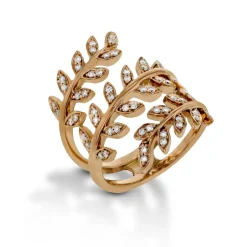 Simon G. Fallen Leaves Fashion Ring in 18k Gold With Diamonds New