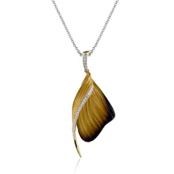 Simon G. Fallen Leaves Pendant Necklace in 18k Gold with Diamonds Sale