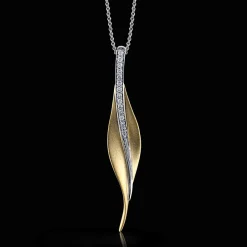 Simon G. Fallen Leaves Pendant Necklace in 18k Gold with Diamonds Clearance
