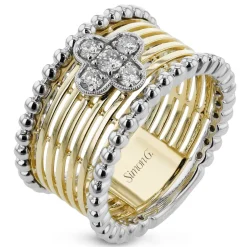 Simon G. Fashion Ring In 18k Gold With Diamonds New