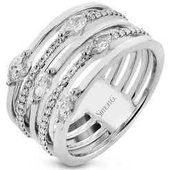 Simon G. Fashion Ring In 18k Gold With Diamonds New