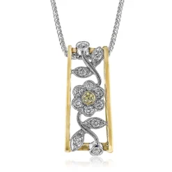 Simon G. Floral Pendant in 18k Gold with Diamonds Fashion