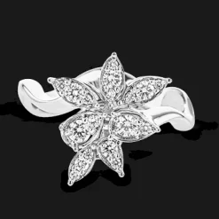 Simon G. Flower Fashion Ring in 18k Gold with Diamonds Hot