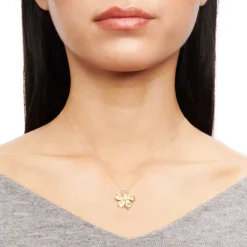 Simon G. Flower Pendant Necklace in 18k Gold with Diamonds Clearance