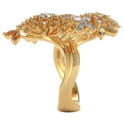 Simon G. Garden Fashion Ring in 18k Gold with Diamonds & Sapphires Best