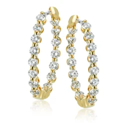 Simon G. Harmonie Hoop Earrings in 18k Gold with Diamonds Outlet