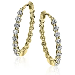 Simon G. Hoop Earrings in 18k Gold with Diamonds Clearance