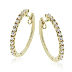 Simon G. Hoop Earrings in 18k Gold with Diamonds New