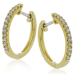 Simon G. Hoop Earrings in 18K Gold with Diamonds Discount