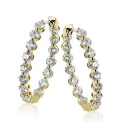Simon G. Hoop Earrings in 18K Gold with Diamonds Fashion
