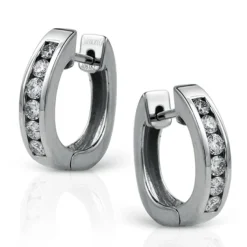 Simon G. Huggie Hoop Earrings in 18k Gold with Diamonds Sale
