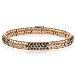 Simon G. Men's Bracelet In 14k Gold With Black Diamonds Outlet