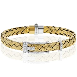 Simon G. Men's Buckle Bracelet In 18k Gold With Diamonds Best