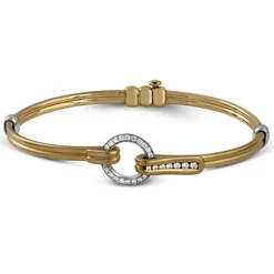Simon G. Men's Buckle Bracelet In 18k Gold With Diamonds Fashion