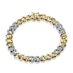 Simon G. Men's Link Bracelet in 14k Gold With Diamonds New