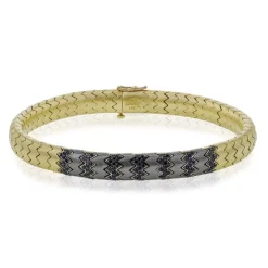 Simon G. Men's Titanium Bracelet In 14k Gold With Black Diamonds Hot