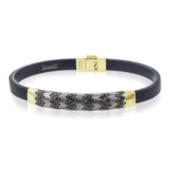 Simon G. Men's Titanium Bracelet In 14k Gold With Black Diamonds Discount