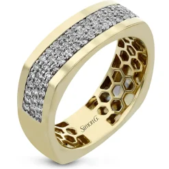 Simon G. Men's Wedding Band in 14k Gold with Diamonds Clearance