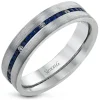 Simon G. Men's Wedding Band In 14k Or 18k Gold with Diamonds & Sapphires Fashion