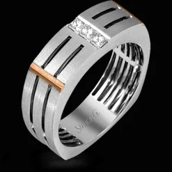 Simon G. Men's Wedding Band In 14k Or 18k Gold with Diamonds Hot