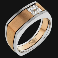 Simon G. Men's Wedding Band In 14k Or 18k Gold With Diamonds Fashion