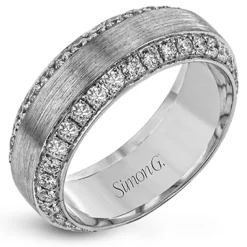 Simon G. Men's Wedding Band In 14k Or 18k Gold With Diamonds Clearance