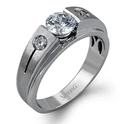 Simon G. Men's Wedding Band In 14k Or 18k Gold With Diamonds Online