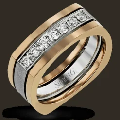 Simon G. Men's Wedding Band In 14k Or 18k Gold with Diamonds Discount