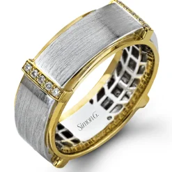 Simon G. Men's Wedding Band In 14k Or 18k Gold with Diamonds Best