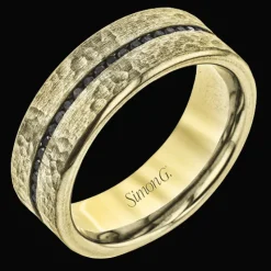 Simon G. Men's Wedding Band In 14k Or 18k Gold With Diamonds Fashion