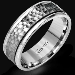 Simon G. Men's Wedding Band In 14k Or 18k Gold with Platinum Discount