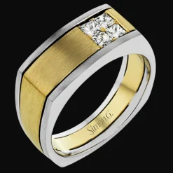 Simon G. Men's Wedding Band In 14k Or 18k Gold With Diamonds Fashion
