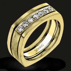 Simon G. Men's Wedding Band In 14k Or 18k Gold with Diamonds Discount